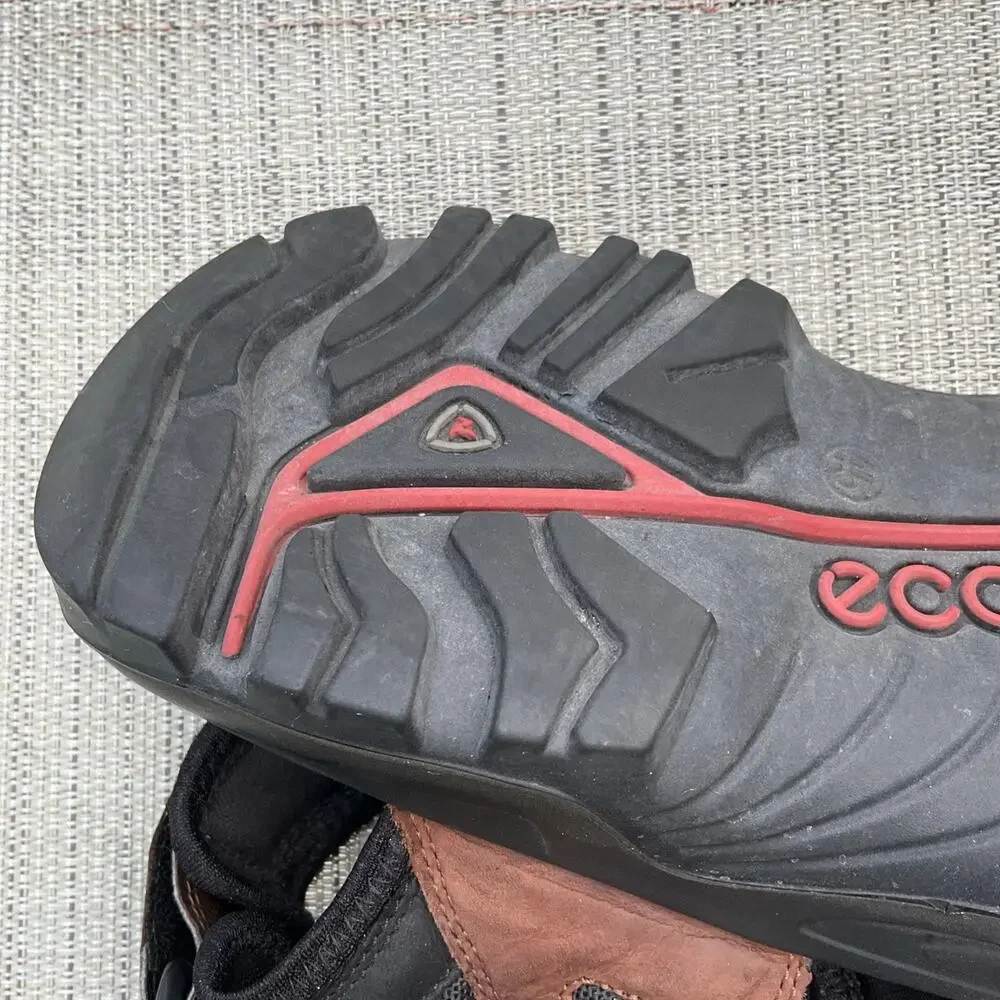 ECCO preceptor Mens Size 11 Outdoor Sandals Brown Leather Adjustable Hiking EU45